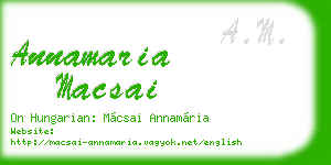 annamaria macsai business card