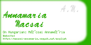 annamaria macsai business card